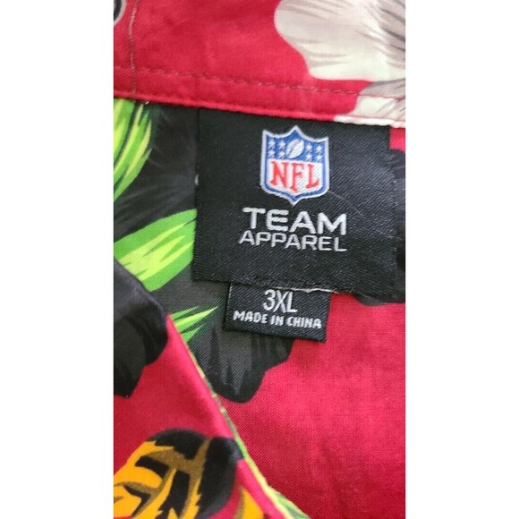 FOCO NFL Mens NFL Team Logo Floral Aloha Tropical Button Up Shirt Size 3XL - Picture 7 of 8